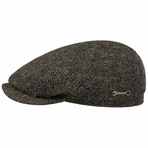 Stetson Harris Tweed Driver Flatcap Schirmmütze meliert Made in EU Herren Herbst Winter