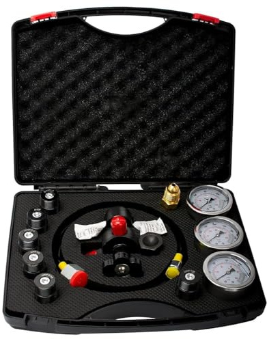 EJGMCNSGB Kit di Prova della Pressione dell'azoto Idraulico - Kit di Ricarica dell'accumulatore con manometri, Giunti e Tubo del Gas per Un riempimento efficiente dell'azoto