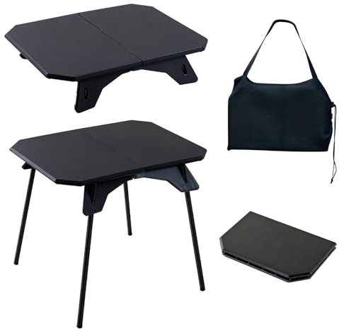Portable Folding Camping Table, Foldable Card Table, Small Tables Pliante for Picnic Outdoor Kitchen Camp BBQ Hiking Travel Beach, Fold Up Camping Gear Essentials (with Carry Bag, Weight:1.75kg)