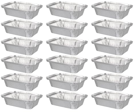 Angoily Lot de 20 Moules Carrés en Aluminium Jetables 35 L – Plaques de Cuisson Résistantes pour Barbecue Fêtes Cuisine Facile Barquettes Pratiques pour Rôtis Tartes et Pâtisseries