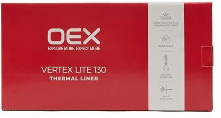 OEX Vertex 130 Thermal Liner for Roof Tent, Insulated, Noise Reducing, with Zip-Out Windows, Four Season Compatible