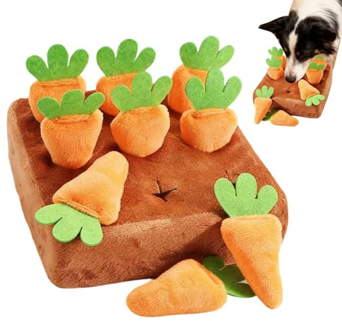 Schnüffelmatte für Hunde, interaktives Spielzeug mit Karotten, Leckerli-Matte für geistige Übungen, Langeweile, zur Verringerung der Langeweile, zum Trainieren in der Kiste, allein, zu Hause, im