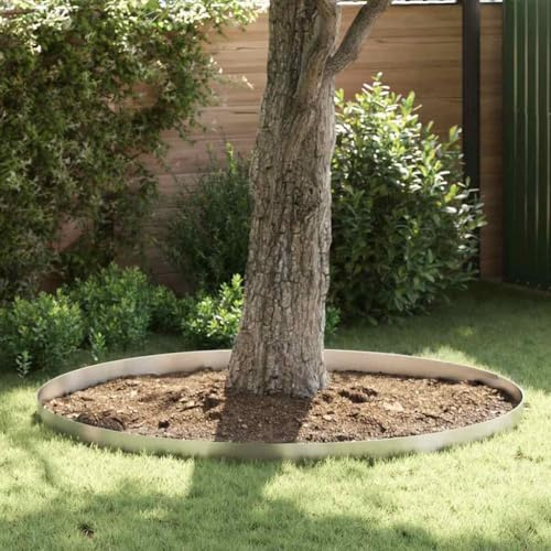 Plaque de paddock - Grille de protection pour pelouse - En acier inoxydable - Argenté - 450 x 15 cm - Pour cour, parterres de fleurs et aménagement paysager