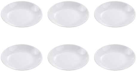 COMPUKAS 6pcs Ceramic Sauce Dipping Holder Small Plates for Kitchen and Outdoor Camping Sturdy White Ceramic Side Dishes Practical and Stylish Serving Plates