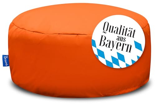 Bruni - Pouf rotondo, per interni ed esterni, ideale come poggiapiedi, per yoga o meditazione, taglia M, colore arancione