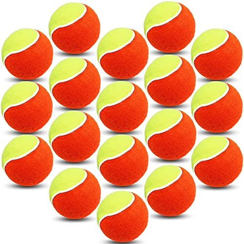 FINGER TEN Kids Tennis Balls Soft Practice Bulk (18 Pack in Orange)
