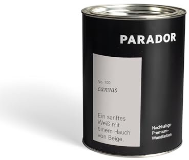 Parador Wandfarbe Canvas weiß beige pastell 2,5 L - nachhaltige Premium Innenfarbe matt - hohe Deckkraft tropffest spritzfest ergiebig schnelltrocknend geruchsneutral vegan