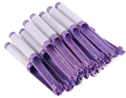 20 pezzi di permanente, bigodino per capelli, capelli ricci, capelli permanenti soffici e corti, kit di attrezzi grandi, colore: rosa (viola)