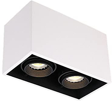 8W 360° Rotatable LED Spot Lamps Ceiling Surface Mounted Spotlight Double Head Adjustable Ceiling Panel Light Downlight 3000/4000K Indoor Wall Lamps Energy Saving COB Lighting Outdoor ( Color : White