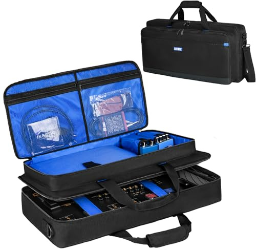 Borsa per il trasporto compatibile con Boss ME-90/GT-1000/GX-100/ME-80 per pedali multi effetti per chitarra, custodia con tasche multiple per cavo e accessori per chitarra (60 x 9 x 29 cm) solo borsa