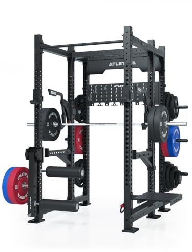 Atletica R8 Legend | Power Rack | 6-Pfosten Power Rack | Optimiert fürs Beintraining | Monolifts, Leg Curl Attachment, Step-Up Plattform | J-Hooks, Safety Spotter, Monkey-Bar und Weight-Storage Pins