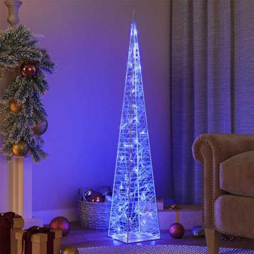 Homgoday LED-Leuchtkegel Weihnachtsbeleuchtung Weihnachtsdeko, Lichterketten für Weihnachten, Party, Deko, Hochzeit, Garten, Balkon Acryl Deko Blau 120 cm