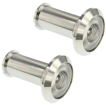 TB-SENROCA Lot de 2 judas de porte à 200 degrés pour portes de 3,5 cm à 5,3 cm, chrome brillant, améliore la sécurité et la commodité avec un grand angle de vue – Installation facile et design durable