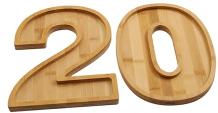 COLLBATH 2pcs Wooden Serving Tray Number 20 Fillable Charcuterie Board for 20th Birthday Decorations
