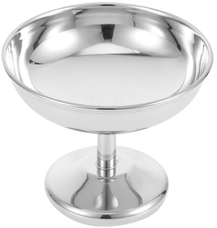 DECHOUS Ciotola Dessert in Acciaio Inossidabile Multiuso Per Gelato Insalata Frutta e Snack Tazza Monoporzione Leggera e Portatile Per Casa Ristorante e Feste