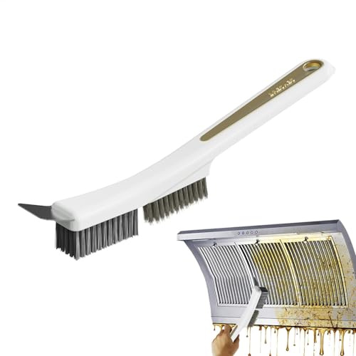 Split Scrubbing Brush Narrow Cleaning Brush for Hard to Reach Areas, Detail Exfoliating Brush | Long Gang Exfoliating Brush for Skirting Boards, Tiles, Grout, Kitchen, Bathroom, Car Interior