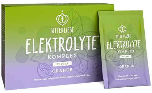 BitterLiebe Elektrolyte Komplex - Elektrolyt Pulver ohne Zucker - Unterstützt Flüssigkeitshaushalt & Elektrolytgleichgewicht - Ideal bei Sport & Kater mit Kalium und Magnesium - Orange - 1x200g