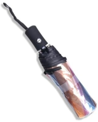 ATMRC Ombrello Pieghevole Ombrello Arcobaleno Trasparente Automatico Pioggia Donna Uomo Pieghevole Antivento Paraguas ombrellone da Sole Trasparente in PVC Antivento(Noir)