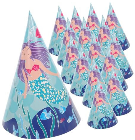 Ciieeo 16 Pezzi Cappellini Compleanno Sirena da Accessori Festivi Colorati per Feste Compleanno Shower e Costumi Decorazioni per Foto Divertenti