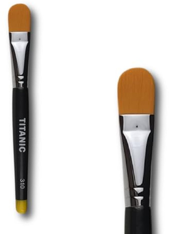 Titanic Brush - 310 XL Filbert Body Paint Brush | Hybrid Studio SFX Makeup & Adhesive Tool | Vegan, Solvent-Resistant, Zero-Shed
