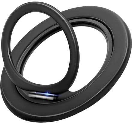 Magnetic Phone Ring MagSafe Phone Grip, Magnetic Cell Phone Stand Holder Finger Ring 2026 (Black)