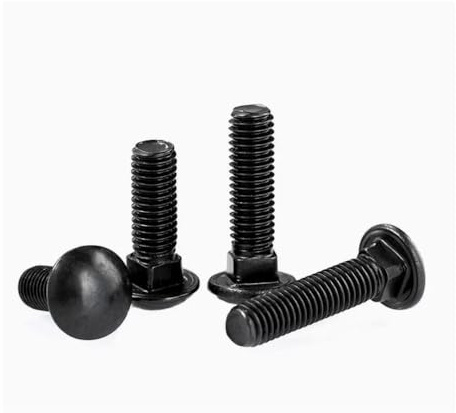 Pack Of 10 M5 x 70mm Black Stainless Steel Cup Square Carriage Bolts, Coach Screws with Dome Mushroom Heads. Durable, Corrosion-Resistant Fasteners For Wood, Metal, And Masonry Applications