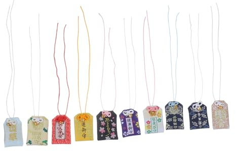 LIFKOME 10 Piezas Omamori Japonés Amuletos Bolsitas de Bendición Coloridos Resistentes Decoración Tradicional para Casa y Coche
