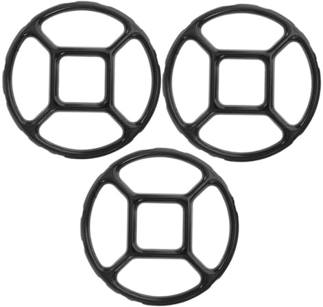 TOYANDONA Supports pour Wok Antidérapants Émail Noir, Lot de 3, Accessoires pour Cuisinière à Gaz, Anneaux de Support pour Petites Casseroles, Cuisson Intérieure et Camping, Accessoires