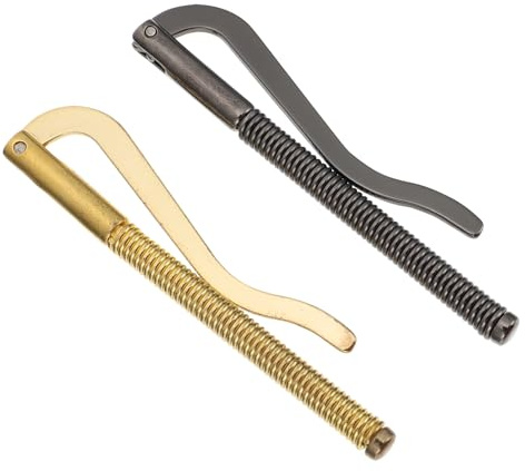 jojofuny 2pièces Pince à Billets Ressort Métal pour Portefeuille Bifold Clip Antirouille Lot de Or et Noir Support Porte-Monnaie Homme Compact et Résistant