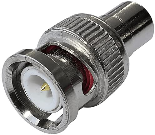 CABLEPELADO BNC-Adapter Stecker auf Buchse, BNC/RG59-M auf RCA-H, kompatibel mit Überwachungskamera/Überwachungssystemen, DVRs, Kameras, TV-Switches, vernickelt
