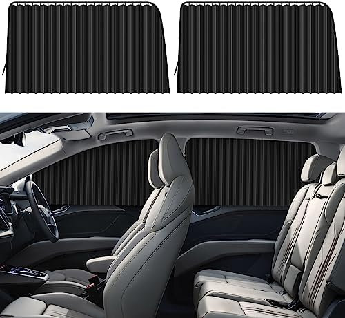 ZATOOTO Side Window Sunshades Car Curtains, Baby Blue Sun Shade (2 Pack) Magnetic Protects Your Baby And Older From The Sun 29.1*18.8 magnet black