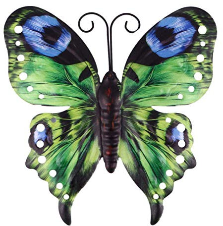 UPKOCH Metall Schmetterling Wanddekoration, Schmiedeeisen Wandkunst FüR Garten, Patio, Zaun, Wohnzimmer, Kinderzimmer, 20.5 X 21 cm