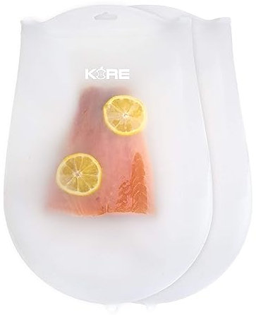 Revolutionize Sous Vide Cooking with AppleKoreLiving Sous Vide Reusable Silicone Bags | Extra Large BPA Free Set | Thinner and More Flexible than Other Reusable Vacuum Seal Bags