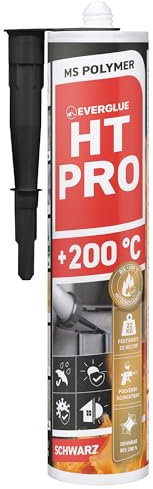 Everglue 1K MS Polymer Klebstoff Dichtstoff Hochtemperatur 440g Kartusche (schwarz)