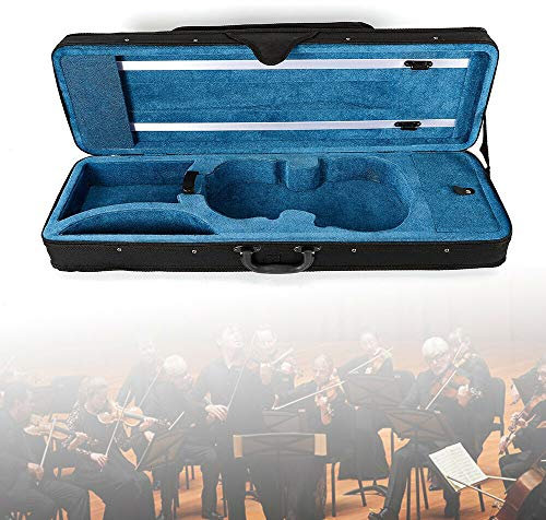 Futchoy 4/4 Geigenkoffer, Softcase Violinenkoffer, Geigenkasten Flanell Innen Koffer Kasten für 4/4 volle Größe Geige, Violine Etui Tasche mit 2 Verstellbarer Gurt Schwarz Blau