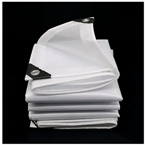 ELISYG Abdeckplane, wasserdichte PVC Plane, Gewebeplane mit ösen für Outdoor Terrassen Draussen Garten Balkon Holz Pool Fahrrad, 250g/m² (Color : White, Size : 1x1.5m/3x5ft)