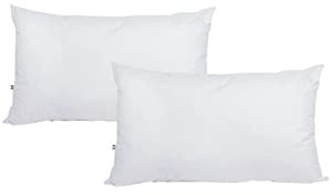 GM Almohadas para Cama 40x70 2 Unidades Relleno Cojin Hipoalergénico Antiácaros Rectangular para Hogar con Funda Exterior Respirable en Cotton Blanco Lavable Made in Italy