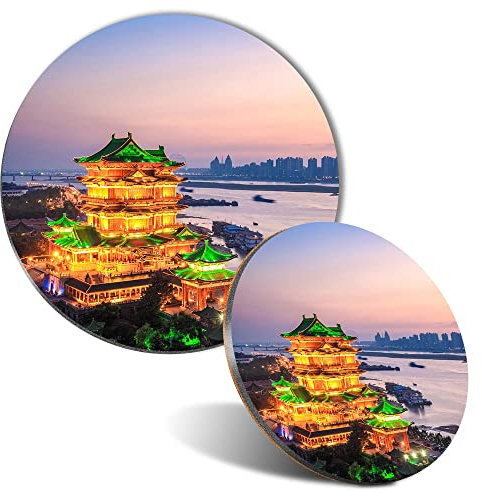 1x Round Mouse Mat & 1x Round 9cm Coaster Matching Set Pavilion of Prince Teng Jiangxi Province China Mouse Pad, Gaming, Mousepad, Desk Accessory, Home Office #53133