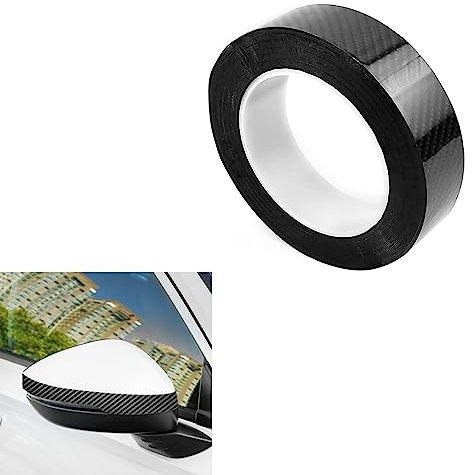 1 Roll Carbon Fiber Vinyl Wrap,Car Door Sill Protectors Strips,High Density Carbon Fibre Tape,Anti Scratch Black Wrap Film,Waterproof Vinyl Wrapping Tape for Car Interior, Vehicle&Laptop(3cmx5m)