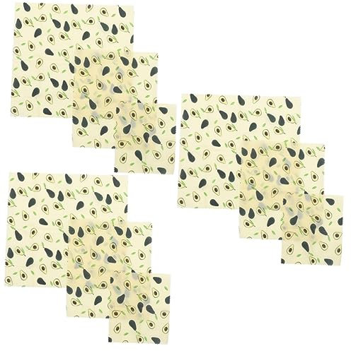 ABOOFAN 9 Piezas Envolturas de comida de cera de abejas papel de horno sándwiches envolturas de cera de abejas reutilizables bolsas de sándwich reutilizables lavable tela de envolver