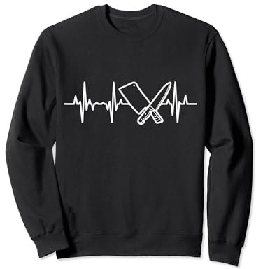 Couteau et hachoir Heartbeat Steak Lover Carnivore Butcher Sweatshirt