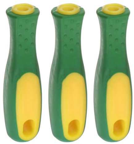 sourcing map 3 Stück Feilenheft Gummi 110mm Länge 6,5mm Rundloch Ergonomische Feilengriff für 10 Runde, dreieckige und quadratische Metallfeilen