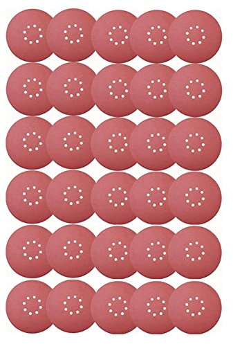 liovitor 60 StüCke Klett Scheiben Gestanzt, Schleifen Scheiben Durchmesser 225Mm 8 LöCher Schleifen Papier KöRnung P40/60/100/120/180/240