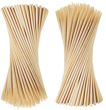 200PCS Bamboo Skewers 12 inch, Φ=4mm Wooden Skewers for Kabobs, Kabob Sticks, Fruit, BBQ, Grilling,Chocolate Fountain, Yakitori Chicken