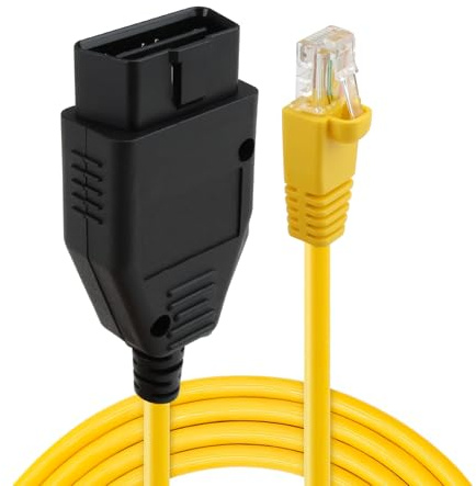 Qkhcable Ethernet Cable for BMW 1.8M ENET Interface RJ45 Cable, Coding F-Series Programming Modules Hiding Diagnosis ENET Data Line E-sys Icom for Connector Wire Adapter Tools, Yellow