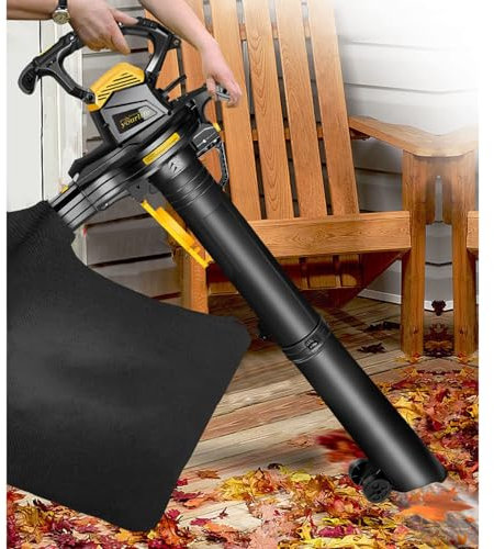 Soffiatore Aspirafoglie 3 In 1 - Regolazione A 6 Velocità, Soffiatore Elettrico Per Foglie Da Giardino 3800 W - Con Grande Sacco Di Raccolta Da 40 Litri Tracolla Per Il Trasporto