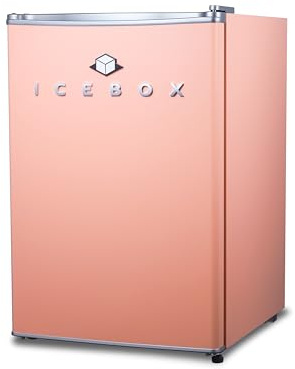 ICEBOX 2.5 Cu. Ft. Compact Refrigerator, ENERGY STAR Certified Small Refrigerator, Single Door Mini Fridge with Chiller Compartment, R600a Refrigerant, IBCR25BLS, Blush Red