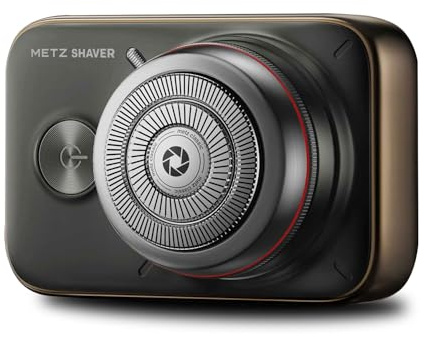 METZ Camerist Elektrisk rakapparat för män, bärbar rakapparat i kameradesign, våt och torr rakapparat med 7 500 rpm för daglig rakning, rotationsrakapparat med typ C, 60 dagars batteritid