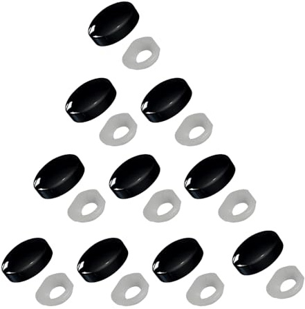Black Screw Caps Cover 15mm Plastic Dome Screw Covers for 6g & 8g Fixing Screws Covers Compatible with 3.5mm-4mm Screw Size Pack of 10