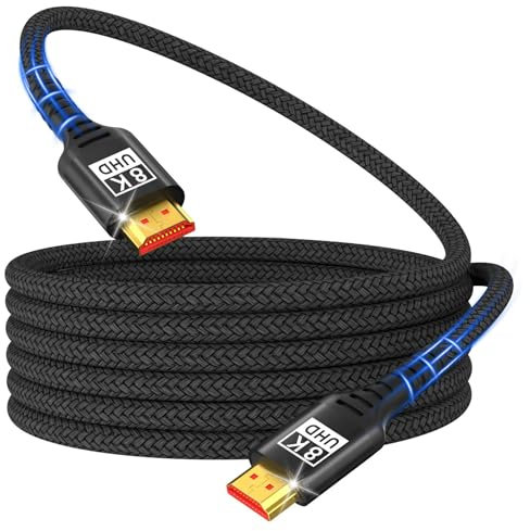 Cavo HDMI 2Metro 8K,cavo HDMI 2.1 altissima velocità 48Gbps CAVO hdMI 8K@60Hz 4K@144Hz,Cavo Hdmi supporta eARC HDR10 3D HDCP 2.2 e 2.3,compatibile con PS5/4 HDTV X-Box Lettore Blu-ray/Monitor/Laptop
